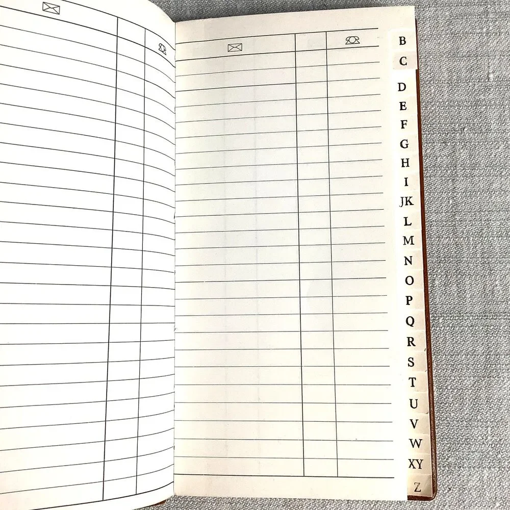 Vintage Italian Leather Address Book Genuine Vera Pelle Unused 8